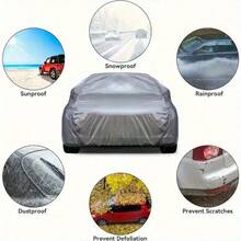 4-Season Universal Car Cover - Protects Against Snow, UV, Rain, Dust And High Temperatures, Made Of PEVA Material, 8 Size Options Available, Dust-Proof, Silver Appearance, Auto Accessories, Car Cover | Fashionable Car Cover