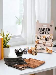 Bộ gấp giấy Origami hơn 50 hình chó, mèo và khủng long dành cho người lớn và trẻ em - Bao gồm sách hướng dẫn gấp giấy, hướng dẫn từng bước tự làm mô hình giấy 3D để trang trí nhà cửa và văn phòng, không cần keo, dễ dàng lắp ráp. - Nhiều màu - Xem 4