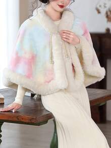 1pc New Bridal Gown Shawl Cloak Outerwear, Thick Warm Jacket, Lovely With Sweater, Suitable For Winter - A - View 2