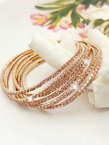 6/12/24/60 chiếc Vòng tay tennis đính đá lấp lánh, Vòng tay co giãn cho nữ dùng cho tiệc tùng, lễ hội, màu tím, vàng, xanh lá, trắng, quà tặng cá nhân hóa - vòng đeo tay - Xem 17