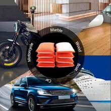 Esponja de Limpieza Interior de Coche, 8 Unidades, aplicador de Cera de Microfibra para Coche, Barco, Madera, mármol y Motocicleta, 6 x 3.3 x 0.8 Pulgadas, Naranja - Naranja - Ver 6