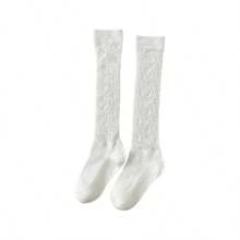 Calcetines de algodn transpirable debajo de la rodilla para nias, suaves y cmodos, diseo de malla, hasta la pantorrilla, para uso diario, cmodo, nios con corazn decorativo - Lazo + M - Ver 9