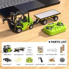 1 Set Alloy Forklift Remote Control Car, Mini Simulated RC Forklift With Pallet, Remote Control Engineering Vehicle With Forks And Hook, Movable Up And Down, Adjustable Gears, 2.4Ghz RC Toy Model Car, 1:64 Mini Simulation Car Model Scale, Portable, Suitable For Boys And Girls RC Toy Car, Ideal Gaming Gift Toy For Kids. - Multi-color Remote Control Engineering Vehicle - View 14