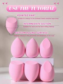 6 piezas Esponja de maquillaje, adecuada para corrector en crema y en polvo, aplicador de maquillaje en polvo suelto, maquillaje, barato, decoración de habitación, tocador, viaje, dormitorio, accesorios de maquillaje, borla, difuminador de maquillaje, borla de polvo, esponja de maquillaje, barato, rellenos de calcetines, maquillaje, herramientas de maquillaje, cosas baratas, regalos, regalos para mujeres, regalos de Navidad - Multicolor - Ver 7