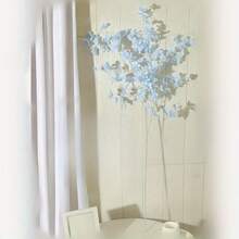 1 pieza/2 piezas/3 piezas/5 piezas Ramas artificiales de flor de manzano de 89 cm/35,04 pulgadas, color rojo vino, decoración de boda, decoración de fiesta - Burdeos - Ver 3