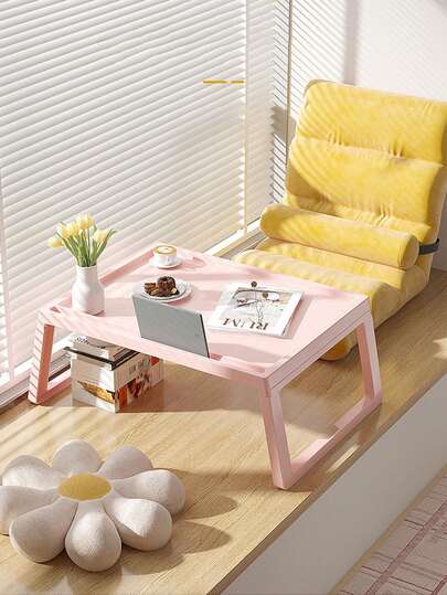 Mesa plegable, mesa perezosa, escritorio para portátil - Altura y ángulo ajustables, adecuado para colocar en el piso bajo de la sala de estar, cama/sofá, lectura/escritura, camping, reuniones. Bandeja plegable portátil para comer y usar con portátil, versátil para múltiples escenarios.