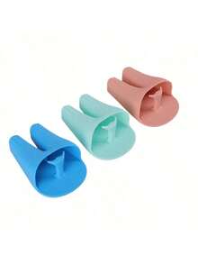 1pc New Cute Rabbit Silicone Facial Cleansing Brush, Face Exfoliating Cleanser, Double Finger Cleaning Tool, Creative & Practical Silicone Facial Brush - Multicolor - View 5