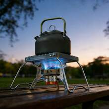 户外露营炉架及轻便茶壶水壶套装，适合背包旅行、户外探险、徒步旅行和露营旅行，便携式折叠烧烤架、烤盘、露营炊具、野餐烹饪露营装备、烧烤配件支架