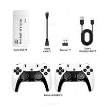 M15 Retro Gaming Console, Retro Gaming Stick With 20,000+ Classic Game And 23 Game Emulators, Plug & Play 4K HD Output Game Console Stick With Dual 2.4G Controllers (64GB) For Christmas Gifts - Black - View 10