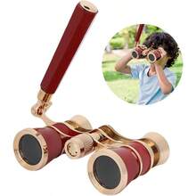 Lentes De pera, 3x25 3x25 pera Binocularrs Telescope Teatro Porttil Lunas con Plegable y Extensible, Pequeos Binoculares Vintales para Conciertos Binoculars - Rojo - Ver 8