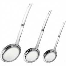 3pcs Stainless Steel Extra Fine Mesh Strainer Set, Fine Mesh Strainer With Handle, Oil Filter Food Strainer, Kitchen Gadget, Suitable For Kitchen Cooking, Restaurants, Family Meals And Picnics - 3pcs - View 2