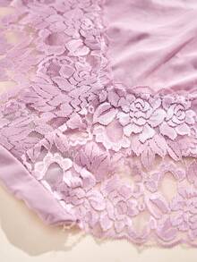 FOVTY 3 buah celana dalam wanita seksi renda ukuran besar - Mauve Purple - View 8