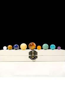 天然水晶原石及太阳系水晶球套装——儿童节完美礼物 - 行星套盒 - 查看 3