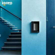Placa Armada de Cristal y Policarbonato Negra Pulida con 1 Apagador de 3 Módulos para Escaleras - CRIS2008 - Negro - Ver 6