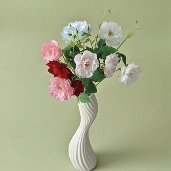 1/2 Pcs Artificial Flowers Peonies Silk Flowers With Stems Blue Artificial Flowers Outdoor Flower Arrangement Table Centerpieces Wedding Party Home Spring Summer Decor