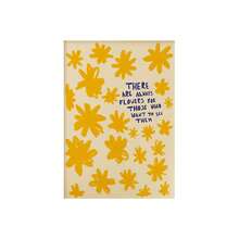 1pc Unframed Canvas Hand-Drawn Style Yellow Flower Motivational Slogan Decor – Fits Cozy Bedroom/Study Wall Decor (All Seasons); Ideal For Cozy Decor Lovers, Motivational Slogan Decor Enthusiasts - Multicolor - View 15