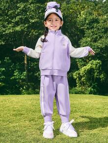 Balabala Tween Girl Two Pieces Outfit Set Cute Everyday Wear Spring 2026 - Purple and White - View 3