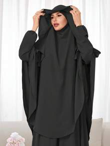 1pc Breathable & Skin-Friendly Khimar Hijab Set, Suitable For Muslim Women's Daily Prayer And Wear, All Seasons - Nhiều màu - Xem 37