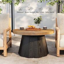 Tribesigns Round Coffee Table For Living Room, 31.5-Inch Farmhouse Center Table, Modern Circle Wooden Tea Tables For Office, Small Space, Reception, Brown - màu nâu - Xem 7