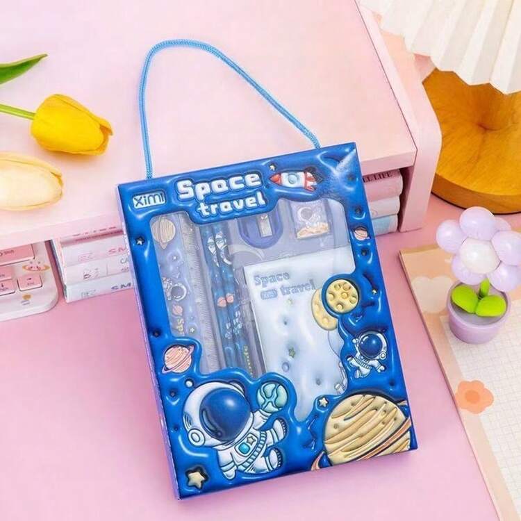 1 Set Random Color Stationery, Including Pencil, Notebook, Pencil Sharpener, Eraser And Ruler, Graduation Gift, Drawing, Stationery, School Supplies, Writing Supplies And Back To School Supplies - Multicolor - View 9