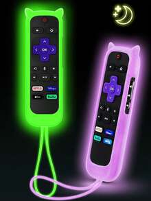 Funda protectora de silicona para el control remoto de Roku TV/Roku Simple Remote/Roku Voice Remote (los auriculares no están incluidos) - Blanco - Ver 2