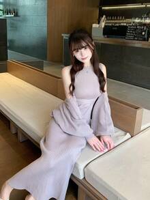 Women Long Dresses - màu hồng tím - Xem 3