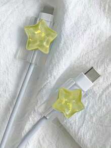 2 件星形保护数据线套装，带线绕装置、充电线保护线夹和线咬合器、线保护器、充电器保护器