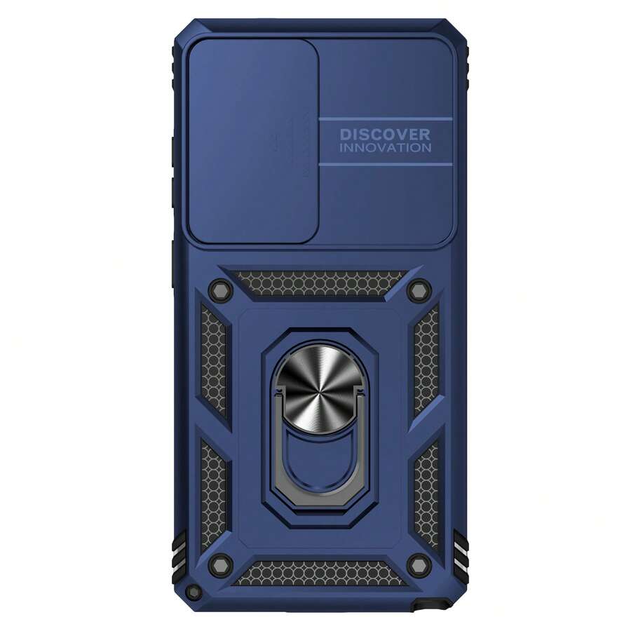 防震军规级防摔支架手机壳【量子装甲Pro】兼容三星S25 Ultra/S25+/S25/S24 Ultra/S24+/S24 FE/A56/A36/A55/A35 & 14T/14T Pro 和苹果Series 16 Pro Max,滑动镜头保护盖 + 装甲防护技术,国际版,非国内版,春季礼物 - 藍色 - 查看 1