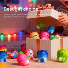 4/8/16/24pcs Valentine's Day Gift Cards, Containing Soft & Squishy Axolotl Toys, Stress Relief Toys, Ideal For Valentine's Party Favor Bags, Gift Exchange, Classroom Rewards, Random Colors - Valentine's Day - View 6