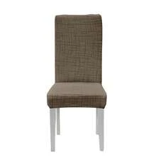 Fundas para sillas de comedor con elegante diseño tallado, extraíbles, lavables y elásticas, universales. - Marrón - Ver 4