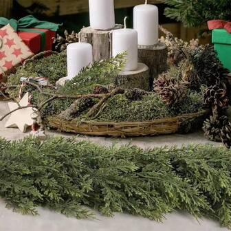 1pc Artificial Norfolk Pine Christmas Wreath - Artificial Green Garland For Indoor/Outdoor Decor, Perfect For Front Door, Walls, Windows, And Porches, Festive Holiday Home Accent, Door Garland, Realistic Texture, Wreaths For Front Door,Xmas Decor Christmas Decor Home Decor Room Decor