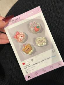 4pcs Cartoon Magnetic Cable Organizer Clips, Desktop Phone Charger Cord Holder Hooks - Multicolor - View 13