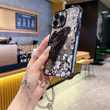 （蝴蝶支架）（银色手镯）适用于 Galaxy A123456789987654321 45G 电镀磁吸防摔透明手机壳，防摔手机壳，兼容三星 S25/S24/S23/S22 系列/A 系列，兼容 OPPO，兼容 Redmi，兼容 Moto，兼容 Pixel，兼容 vivo，兼容 OPPO，国际版，非国内版 - 黑色 - 查看 2