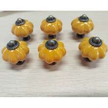 6pcs Acrylic Pumpkin Knobs, Vintage Cabinet Drawer Pulls, Single Hole With Screws, Decorative Dresser & Closet Hardware, Furniture Accessories For Home Renovation - Multicolor - View 13