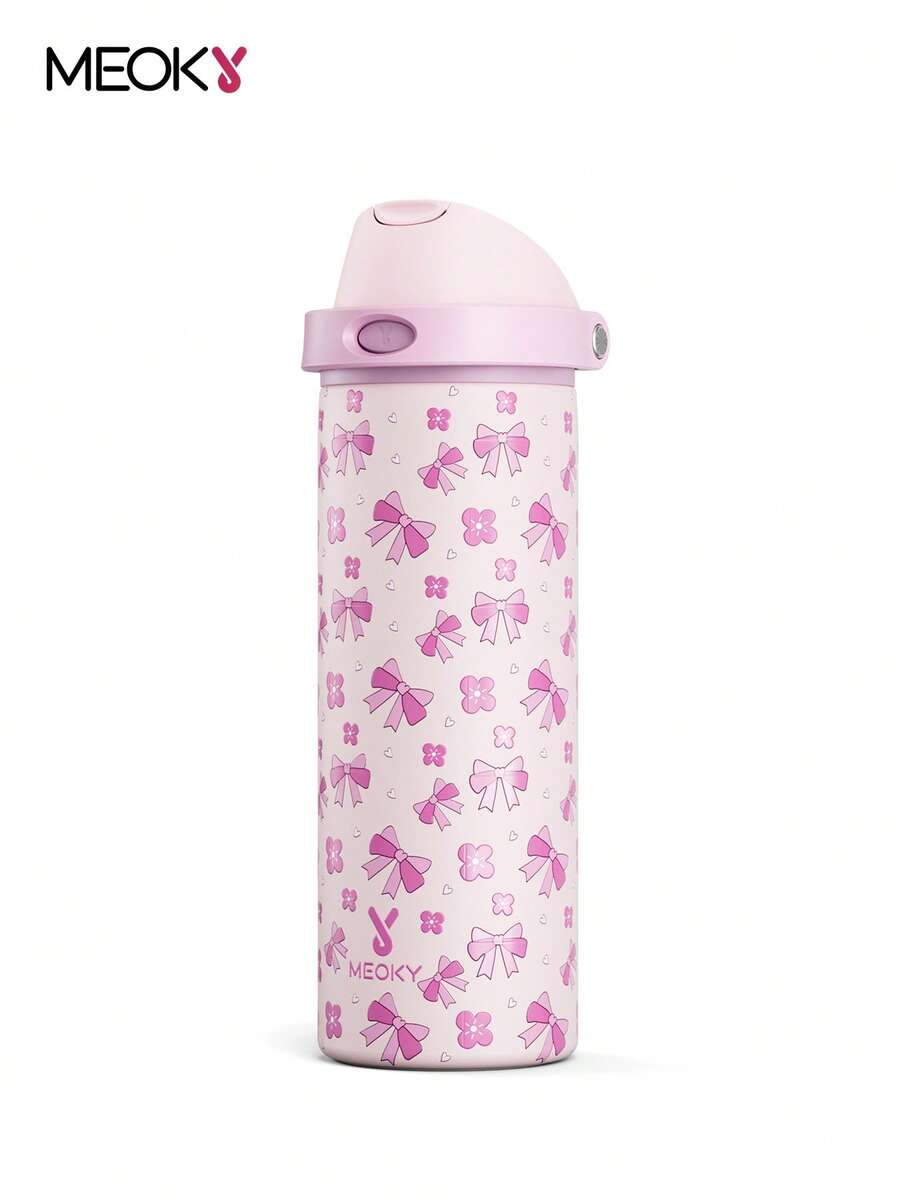 Meoky 24oz Vacuum Insulated Water Bottle With 2-In-1 Straw And Spout Lid, Insulated Cup, Keep Cold 24H, Leak-Proof, Fits In Car Cup Holder, Stainless Steel Tumbler For Sports, Travel, And School