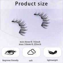 1 Pair Magnetic Eyelashes With Applicator, Reusable Magnetic Eyelash Set, Natural Looking, No Glue Needed, Suitable For Eyes - Natural Lashes - View 9