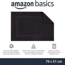 Basics Alfombra de baño con bandas, color negro, 79 cm de largo x 51 cm de ancho - como en la foto - Ver 4
