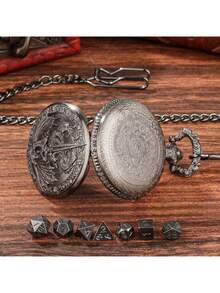 3pcs Dragon Pattern Metal Mini Polyhedral Dice Set With Watch Box - Perfect For (D&D) Tabletop RPG, (MTG), Personalized Christmas Gift For Boyfriend, Creative Gifts For Men, Teens - Multicolor - View 3