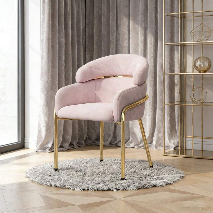 Vanity Stools - Pink + Velvet - View 1