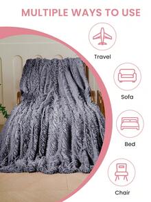 1 pieza Manta de felpa de doble capa suave y acogedora, apta para todas las estaciones, lavable a máquina, ideal para el hogar y la residencia estudiantil, certificada Oeko-Tex, gris