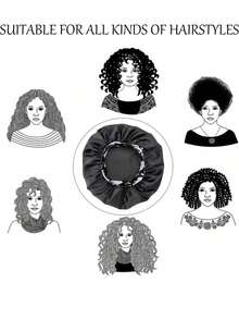 2Pcs Bonnet Set,Women's Bonnet Printing Silk Smooth Satin Bonnet With Elastic Print Fashionable Casual And Comfortable Sleeping Hat.