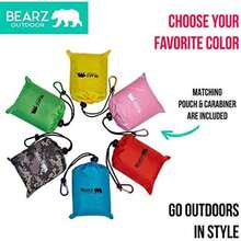 Beach Blanket - Waterproof Ground Cover Sand Proof Picnic Mat for Travel Hiking Camping Festival Sports - Durable Tarp w/Corner Pockets Loops Bag - Azul agua - Ver 2