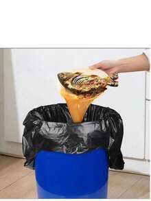 100pcs/50pcs/5pcs Thickened And Enlarged Black Garbage Bag, Trash Bags Kitchen, Vegetable Bag Big Garbage Bags For Paper, Plastic, Bottles, Newspaper, Lawn Plastic Bags With Handles T-Shirt Bags Bulk Plastic Bags