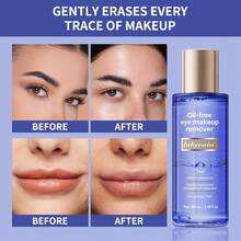 100ml Oil-Free Eye Makeup Remover, Gently Removes Stubborn Waterproof Mascara, Mild And Effective, Non-Greasy, Skin-Friendly Cleansing - Blue - View 3