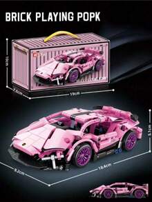 800pcs+ Building Blocks Cyberpunk 911 Starry Sky Sports Car Toy Car Model, Birthday Gift - Christmas Gift - Perfect Gift - Multicolor - View 8