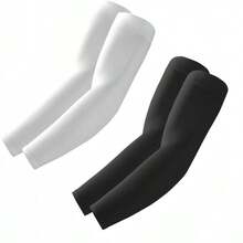 Arm Sleeves Cooling UV Sun Protection Sports Compression For Men/Women - 2 雙 - 黑色+白色 - 查看 1
