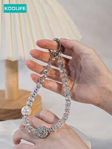 Koolife 1pc Transparent Crystal Colorful Beaded Pendant Phone Strap, Dopamine Color Scheme, Rainbow Chain, Keychain, Suitable For Phone/Wrist/Earphone Pendant Gifts, Phone Strap, Bag Keychain, Anti-Lost Rope, Suitable For Gifting To Mother, Family, Friends, Birthday, Holiday Phone Charm Accessory Compatible With Android And Most Smartphone,Gifts For Mother, Family, Friends, Birthday, Holiday Phone Chain - Gradient Crystal - View 3