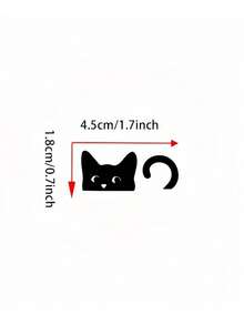 1 Pcs Cat Stickers, Mini Cat, Peeping Cat, Rearview Mirror Sticker, Car Sticker, Indoor & Outdoor Vinyl Sticker, Mini Sticker,Suitable For Car Interiors/Exteriors, Vanity Mirrors, Laptops, And Windows.Car Decorations,Car Acessesories Women - Multicolor - View 6