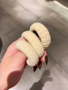 10PCS Mixed Color Thick And Thick High Elastic Rubber Band, High Ponytail Towel Loop, Suitable For Hair (Random Color), Ponytail Fixator, Elastic,Hair Elastics ,Scrunchies ,Hair Rope ,Elastic Hair Tie Elastic Band - Multicolor - View 7