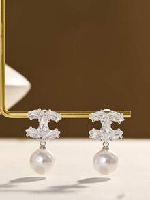 18K Gold Plated Elegant & Cute Silver Earrings, Suitable For Daily Wear And Gatherings - Silver - View 3